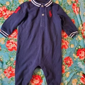 Ralph Lauren navy blue long sleeve outfit 6 months